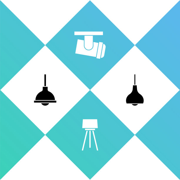 设置吊灯、落地灯和led轨道灯图片下载