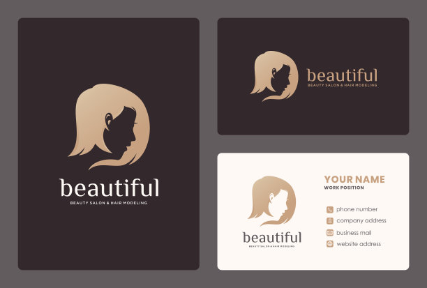 剪影美女脸标志设计用图片下载