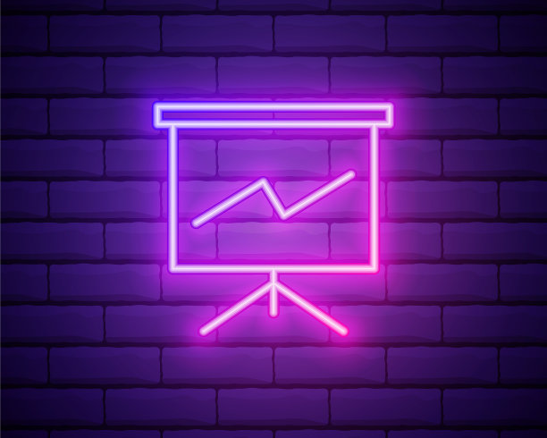 用霓虹灯图标表示的白板简单图片下载