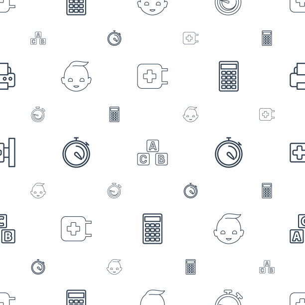 光滑的图标图案无缝白色背景图片下载