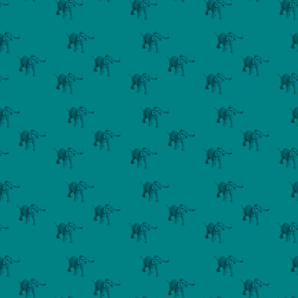 无缝图案与抽象大象在一个单一的颜色图片下载