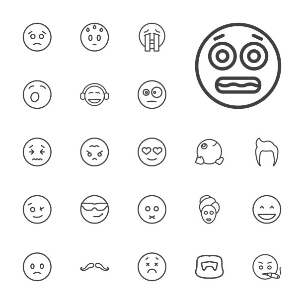 22面部图标图片下载