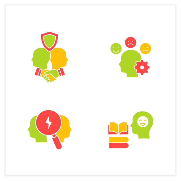 冲突管理平面图标集图片下载