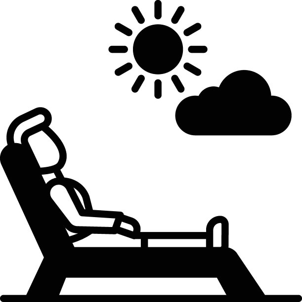 紫外光矢量字形图标设计，白色背景上的冬秋活动符号，寒冷天气标志，野生季节元素，太阳浴概念，图片下载