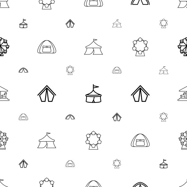 Fair ICONS图案无缝白色背景图片下载