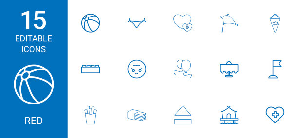 15个红色图标图片下载