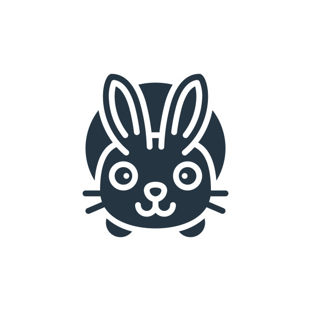 兔子图标。字形兔子图标用于网站设计和移动，应用程序开发，打印。兔子图标从填充复活节头像收集孤立的白色背景。图片下载