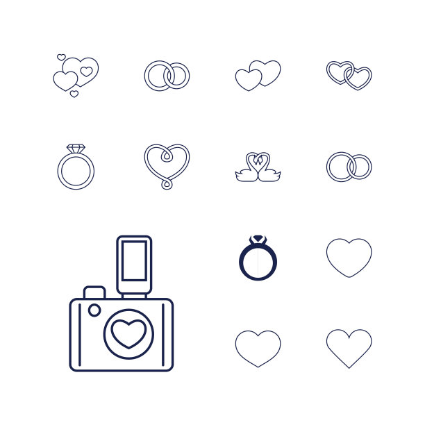 13个婚礼图标图片下载