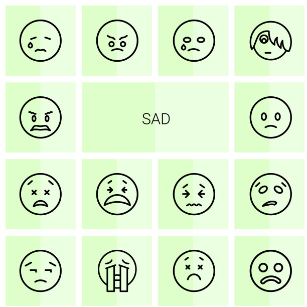 14个悲伤的图标图片下载