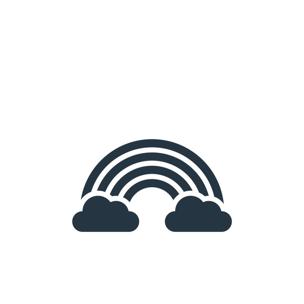 彩虹图标。字形彩虹图标用于网站设计和移动，应用程序开发，打印。彩虹图标从填充圣帕特里克集合孤立的白色背景。图片下载