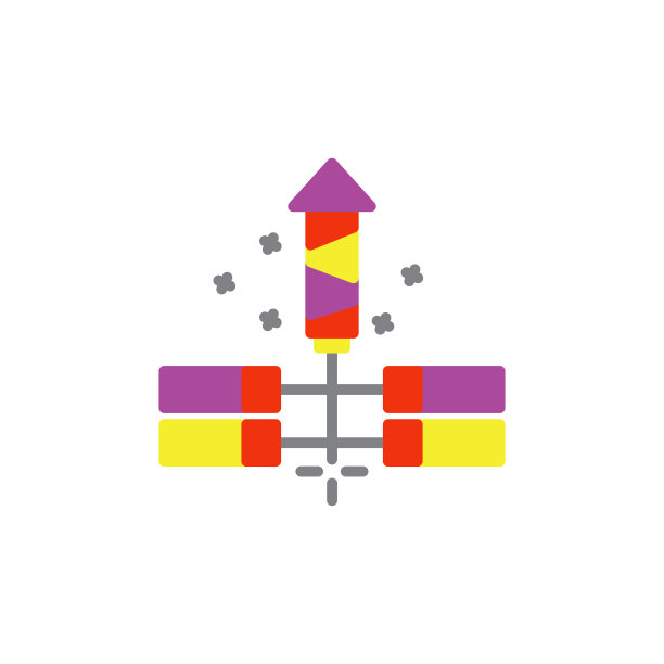 鞭炮平图标嘉年华和工具上的白色图片下载