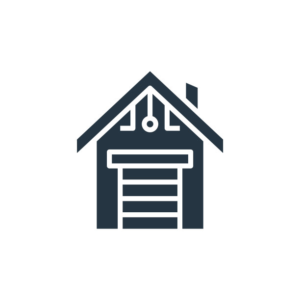 智能车库图标。字形智能车库图标，用于网站设计和移动，应用程序开发，打印。智能车库图标从填充智能家居收集孤立的白色背景。图片下载