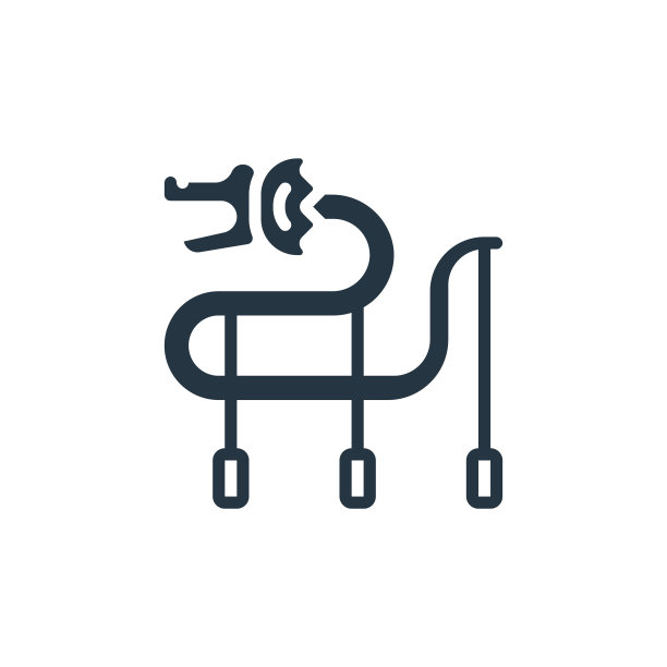 龙图标。字形龙图标用于网站设计和移动，应用程序开发，打印。龙的图标从充满中国新年收集孤立在白色的背景。图片下载