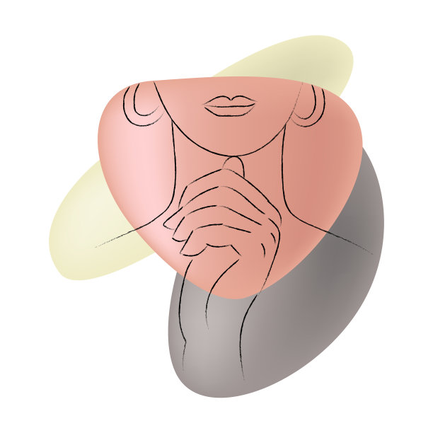 孤立图像绘制部分女性脸部图片下载