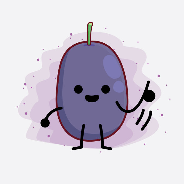 爪哇梅子水果可爱的性格与简单的脸图片下载