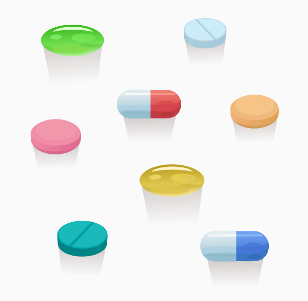设置彩色药丸和胶囊隔离图片下载