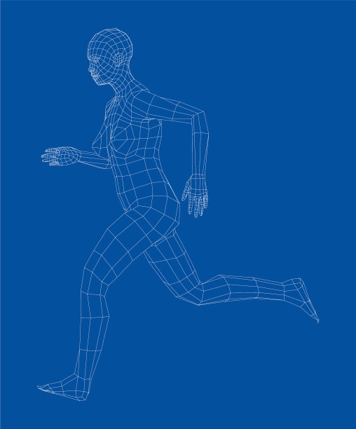 线框运行的女人图片下载