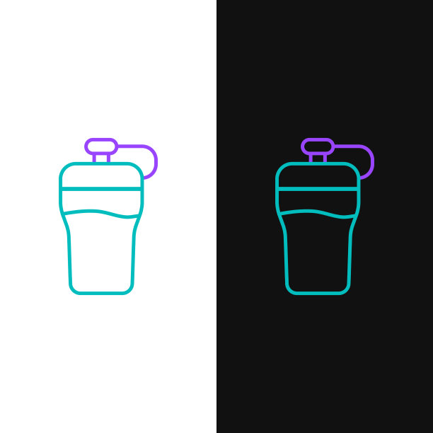 Line fitness shaker图标孤立在白色和图片下载