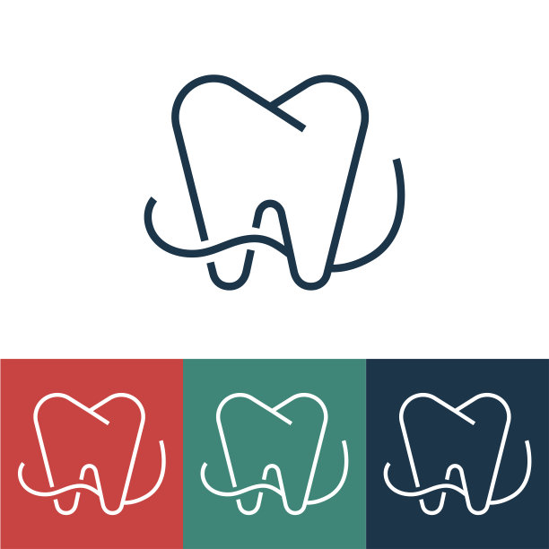线性矢量图标牙线清洁牙齿图片下载