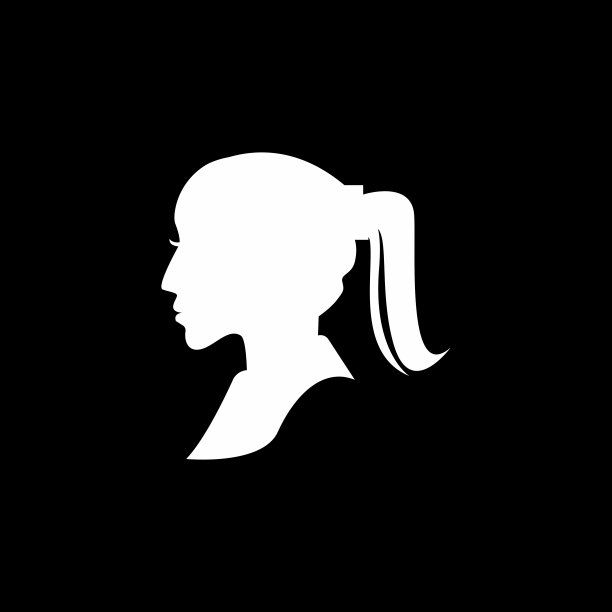 女人发型的图标和符号剪影向量图片下载