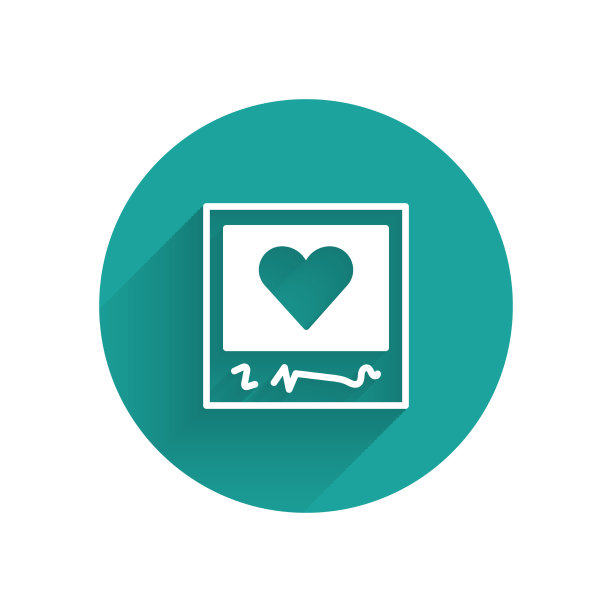 白色空白相框和心形图标孤立图片下载