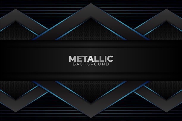 现代抽象几何光泽蓝色金属与深灰色背景图片下载