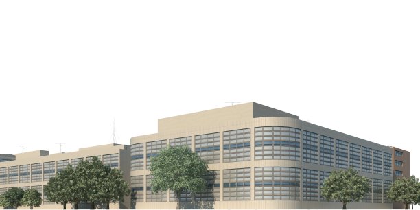 城市景观3d插图孤立在白色背景图片下载