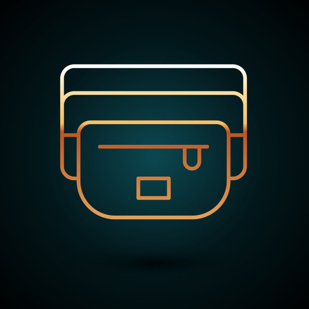 金线腰袋香蕉图标孤立上图片下载