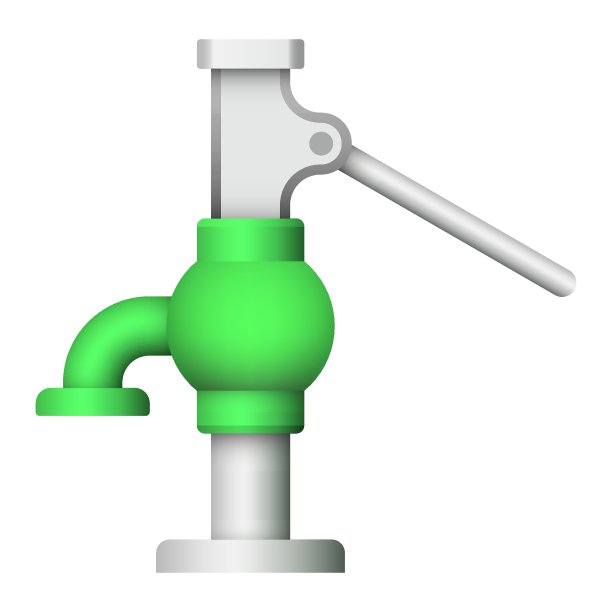 深井手泵矢量插图设计孤立在白色背景。用于干旱及农村地区浅深钻孔抽取地下水。图片下载