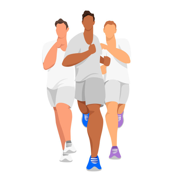 跑步者。运动员。人们正在运行。体育竞赛。矢量图图片下载