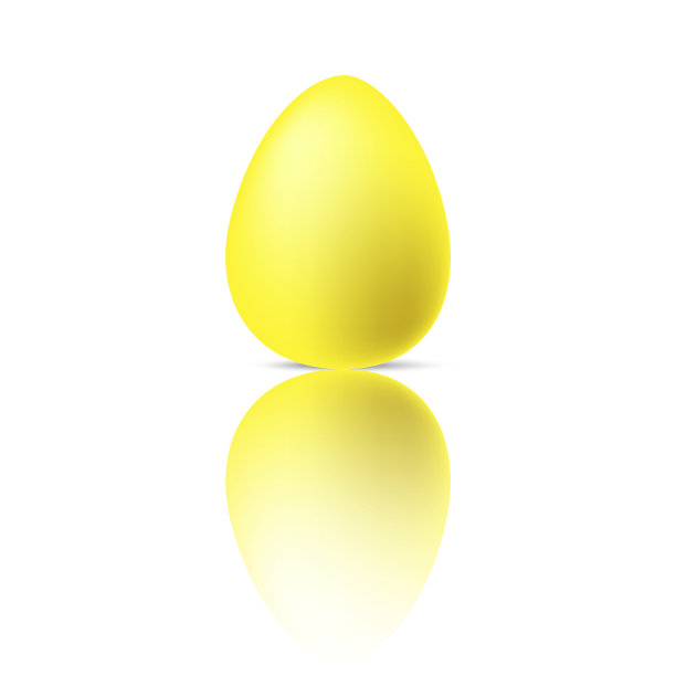一个白色背景上的黄色复活节彩蛋。节日礼物的背景。矢量插图。每股收益10。股票的形象。图片下载