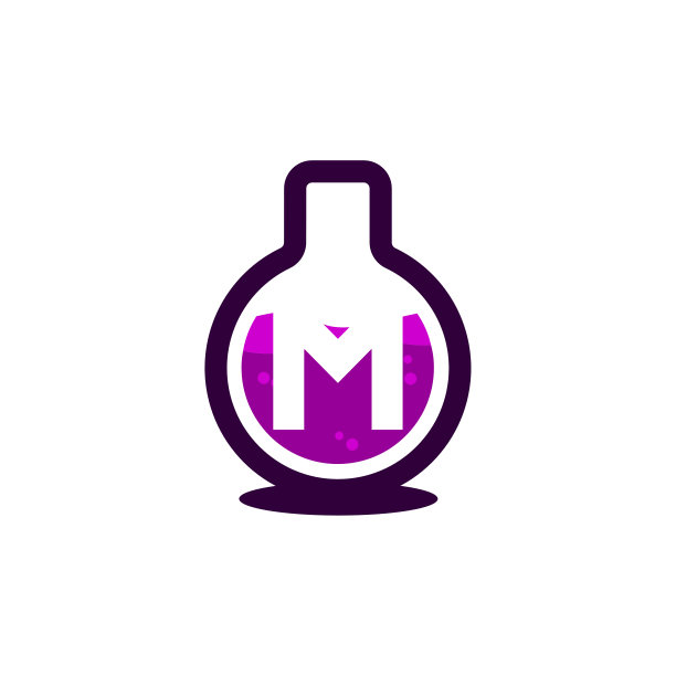 实验室玻璃颜色图标字母M图片下载