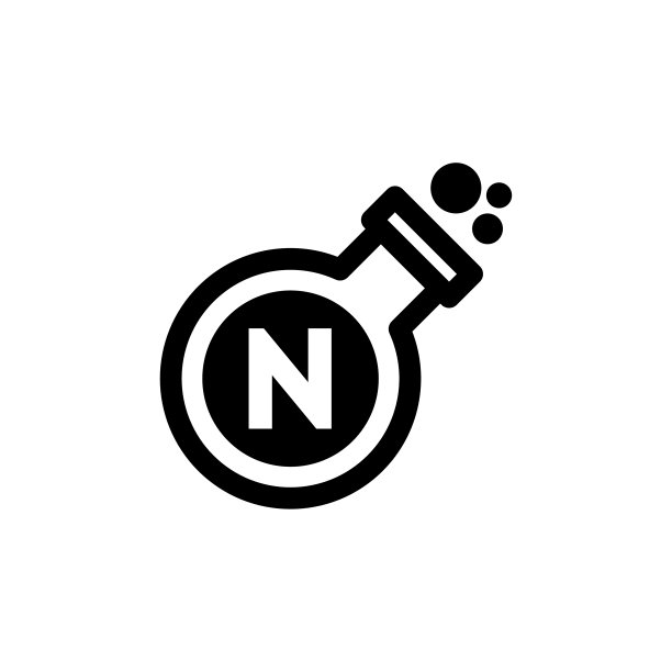 向量黑瓶标志字母N图片下载