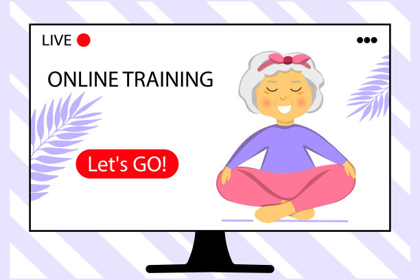 在线训练运动奶奶的概念图片下载