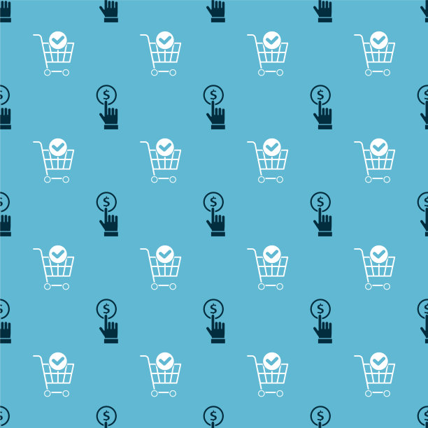 设置手持硬币和购物车与支票图片下载