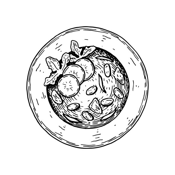 手绘墨西哥pozole。矢量插图在素描风格图片下载