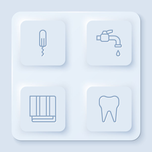 套线卫生棉条水龙头毛巾堆叠图片下载