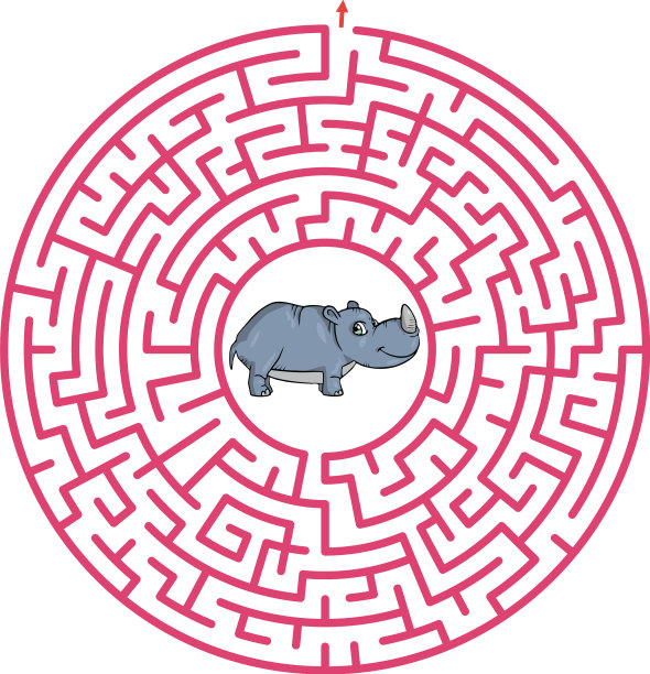 迷宫游戏为儿童可爱的卡通工作表图片下载