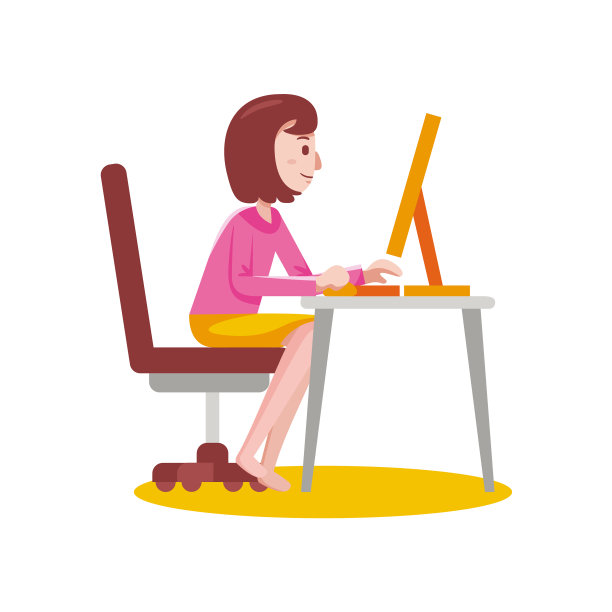 在家里使用电脑工作的妇女图片下载