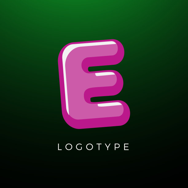 3d好玩的字母e儿童和欢乐风格的象征图片下载