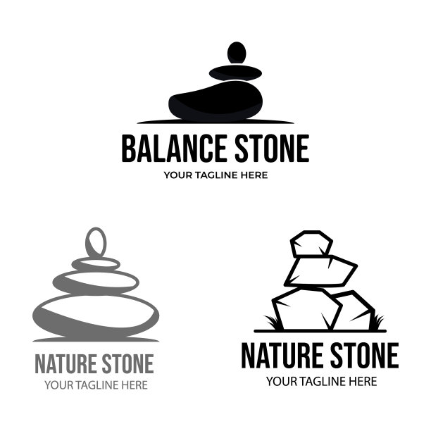 设石标志图标线条艺术极简设计图片下载