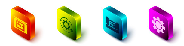 设置等距房屋平面图齿轮和箭头为图片下载