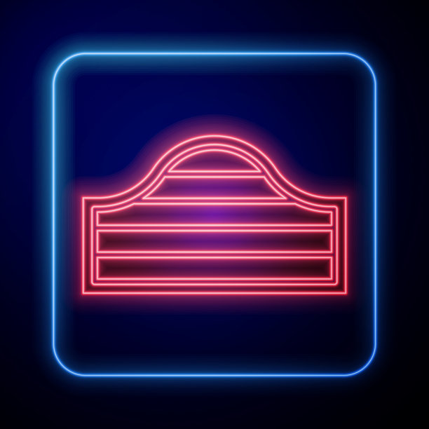 发光的霓虹灯老西部摆动沙龙门图标图片下载