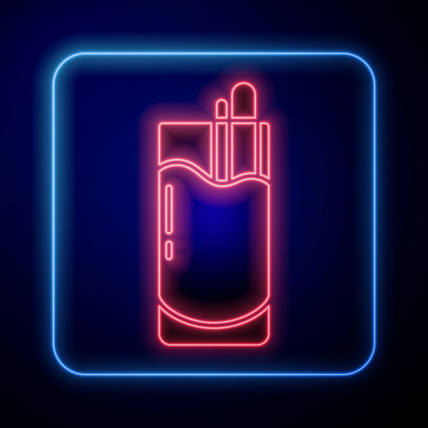 发光的霓虹灯鸡尾酒血腥玛丽图标孤立图片下载