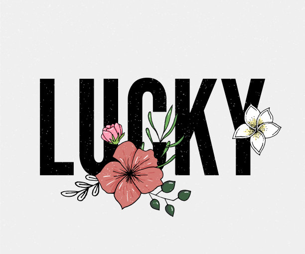 时尚刺绣与标语手绘图片下载