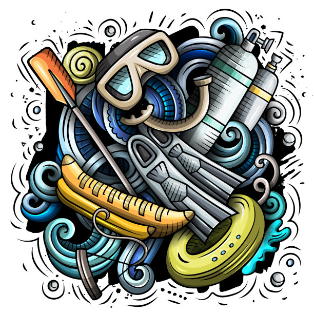 夏季体育卡通涂鸦有趣图片下载