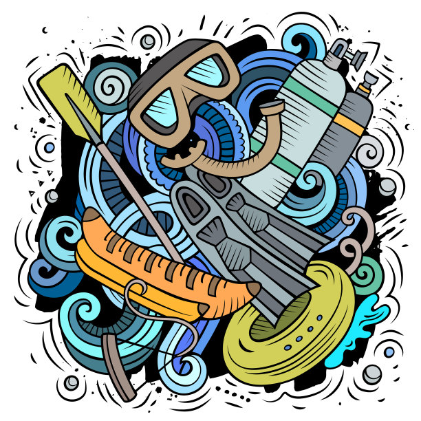 夏季体育卡通涂鸦有趣图片下载