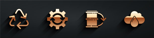 设置回收符号齿轮和箭头为工作流程图片下载
