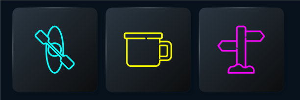 划艇线路或划艇道路交通路标设置图片下载