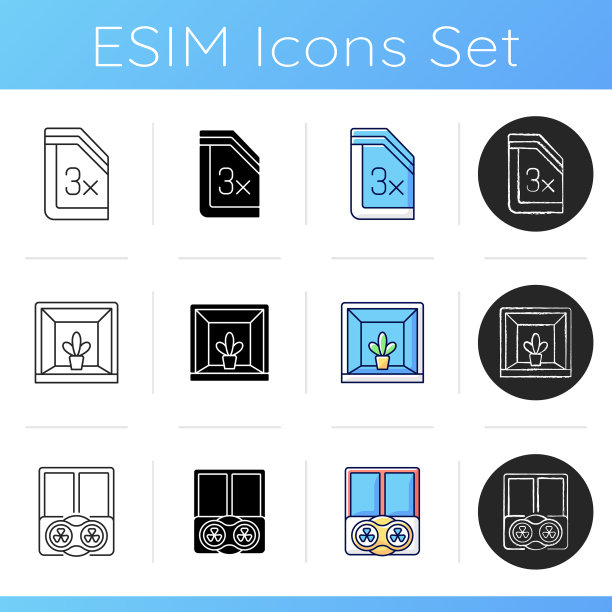 住宅门窗安装图标集图片下载